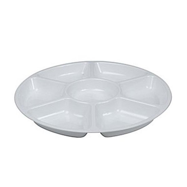 Fineline Settings Fineline Settings D14070.WH White Small 7-Compartment Serving Tray D14070.WH